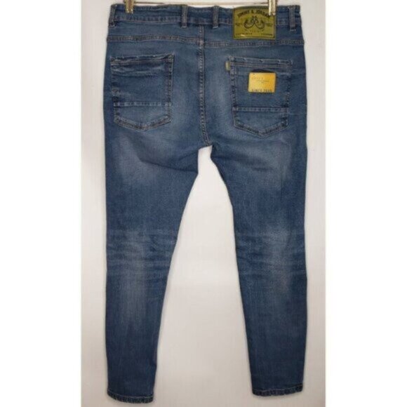 Jimmy & Jordan Men's Jean Size 34 x 30 Faded Distressed Skinny Ankle Fit - Picture 4 of 14
